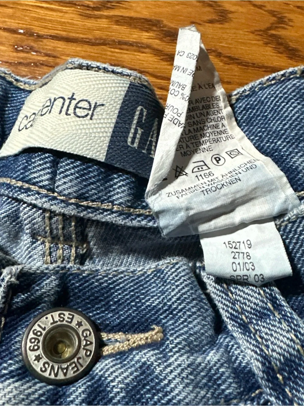 2003 Vintage Gap Kids Boys Carpenter Shorts  Jean Denim Size 10 Regular